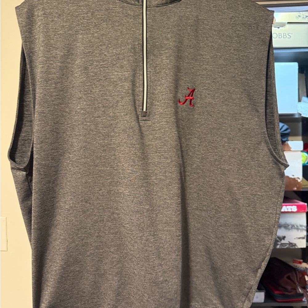 Alabama FootJoy Gray Sleeveless Vest with Red Logo